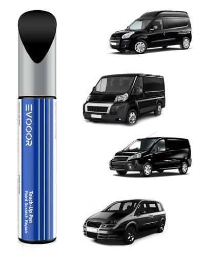 EVOOOR (632 Nero Metallizzato/Noir Métallique ritocco della vernice per auto per Fiat, riparazione dei graffi sulle auto, soluzione facile e veloce per le riparazioni