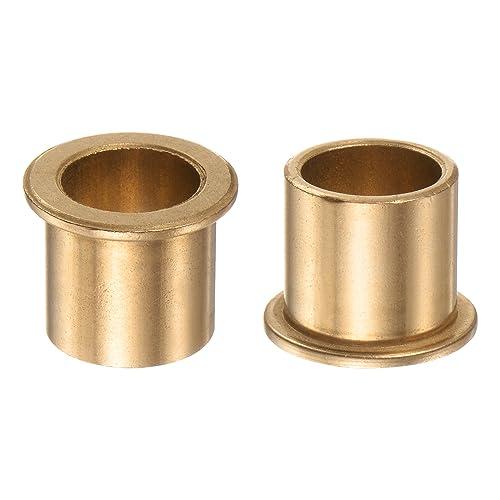 QUARKZMAN 2pz Flangia Cuscinetto Manicotto 16mm Alesaggio x 20mm OD x 20mm Lunghezza x 2mm Flangia Spessore, Bronzo Boccola Autolubrificante Boccole Manicotto per Attrezzature Industriali