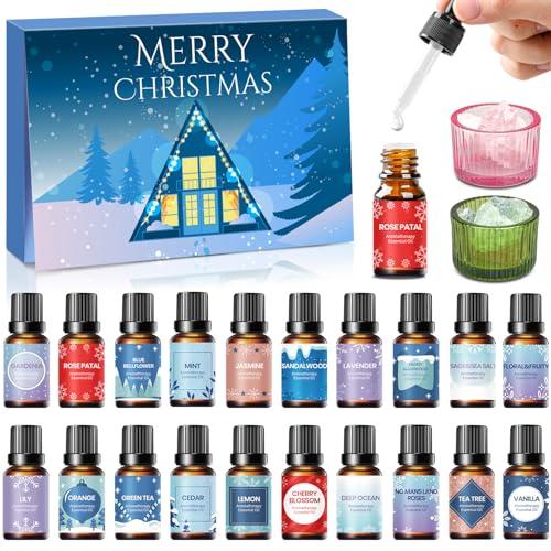 iZoeL Calendario Avvento 2025 Olio Essenziale Calendario Avvento Donna Aromaterapia con Pietre Aromatiche Idee Regalo Natale 2025, Regali Natale per Mogli Mamme Nonne Fidanzate Figlie Zia