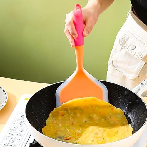 10 pollici silicone spatola per cottura cottura a capovolgere spatola monopezzo per raschiare, mescolare utensili da cucina (arancione)