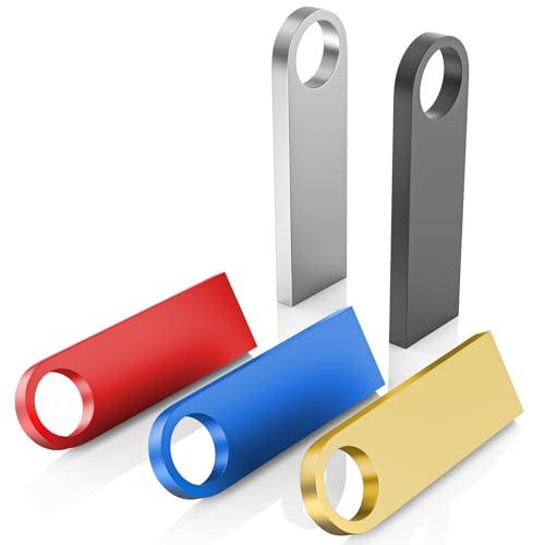 WOOOLKEN Chiavetta USB Mini da 16 GB, 5 Pezzi, Impermeabile, 16 GB, USB, in Metallo, Confezione da 5 Pezzi Pen Drive