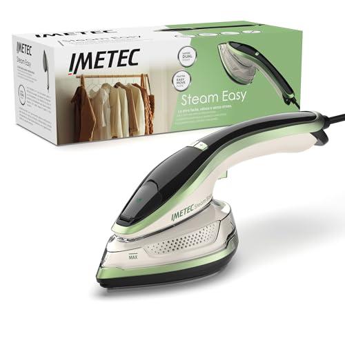 Imetec Steam Easy, ferro da stiro portatile verticale, stira in verticale e orizzontale, piastra ceramica, tripla regolazione di vapore e temperatura, display digitale, pronto in 30