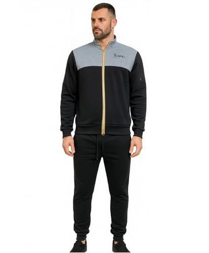 GX GARGIX TUTA UOMO INVERNALE FELPATA CALDA PIGIAMA SPORT PANTALONI FELPA CON ZIP (IT, Testo, L, Regular, Regular, Tuta-SSW/TommasoNero)