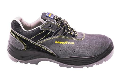 GOODYEAR - G138106C - Scarpe antinfortunistiche - Pelle Serratura Grigio - Alta resistenza - Fodera antibatterica - Soletta rimovibile - Taglia 43