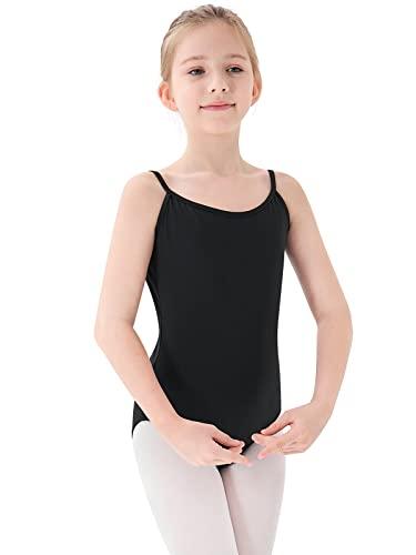 PLIKSUVER Body Danza Bambina Donne Balletto Body Leotards Ragazze Ginnastica Leotards con Spalline Regolabili (170 (altezza 160-170 cm), Nero)
