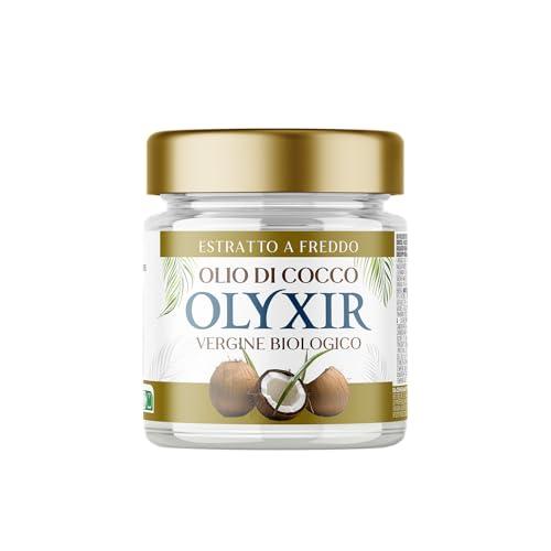 OLYXIR - Olio di Cocco Biologico Spremuto a Freddo | 200ml | Struccante Viso e Occhi | Idratante per Corpo e Capelli | Puro & Naturale Alimentare, Cosmetico | Crema Pre e Dopo Barba Uomo, by BENVOLIO