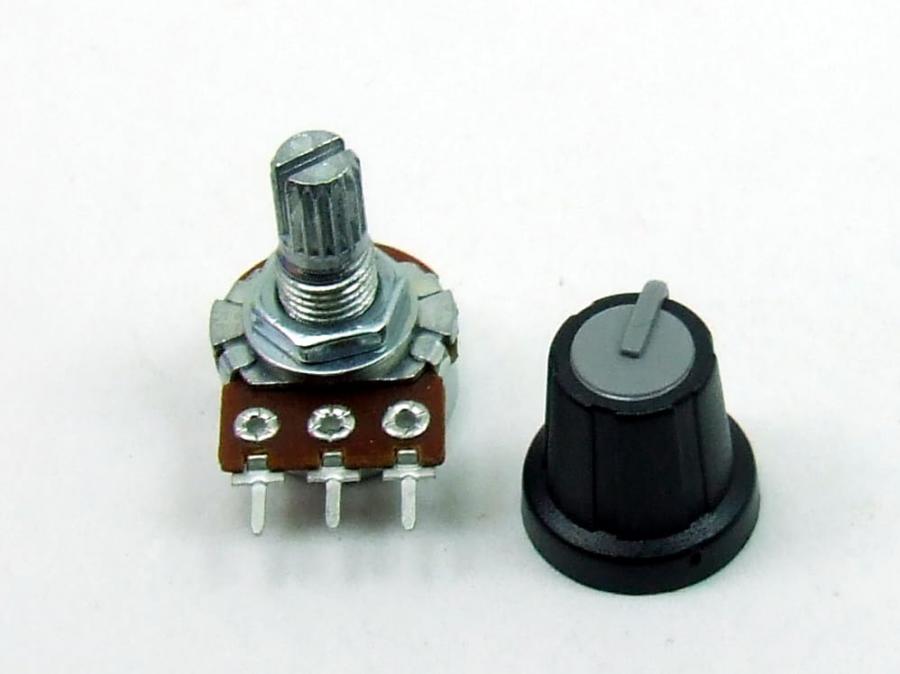 POPESQ® 1 pz. x Potenziometro con Manopola 50K Logaritmico PCB Grigio #A1816