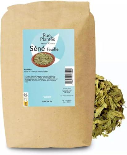 Foglie di Senna Intere 1 kg, Origine India - Potente Purgante, Lassativo Naturale - Favorisce il Transito Intestinale e la Pulizia del Colon - Tisana Detox | Confezionato in Francia, RUE DES PLANTES