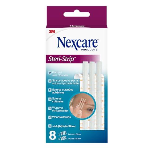 Nexcare Strisce cutanee per suture Steri-Strip, Assorted, 8/Pack