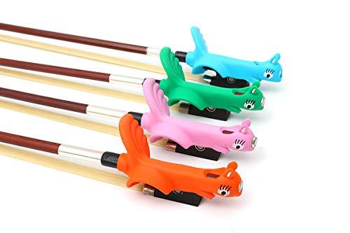 Yinfente Tenere Violino/Viola Bow Holder - Aiuto Didattico per Imparare Violino - Principiante Correttore Bow Raddrizzatore - Morbido Proteggere Dito