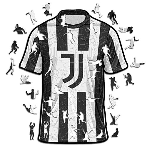 Iconic Puzzles - Juventus Jersey, Puzzle di Legno con licenza ufficiale, 100% sostenibile, regalo per adulti e bambini, taglia S, 150 Pz