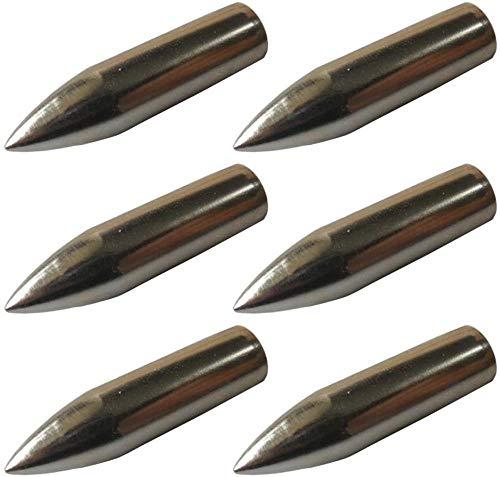 ZZUUS Tiro con L'Arco Pratica di Mira Punte Metalliche Punte da 100 grani Colla su Punte di Freccia Punti di Proiettile per frecce in Legno di bambù-12 Pz