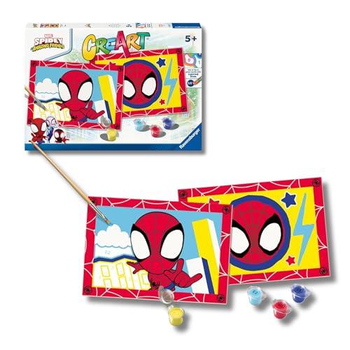 Ravensburger - Creart Junior Pack 2: Spidey | Dipingere con I Numeri Bambini 32x22cm | Giochi Creativi Bambina 5 Anni | Giochi Bambini 5 Anni O più