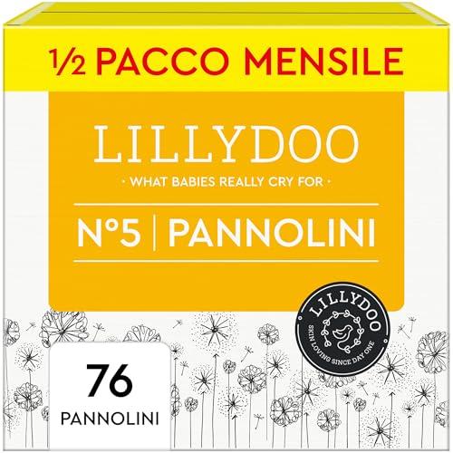 LILLYDOO Pannolini delicati sulla pelle, taglia 5 (11-16 kg), scatola mezza mese (76 pannolini)