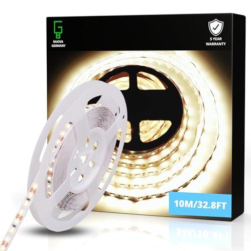 NUOVA GERMANY 10 Metri Striscia LED Bianco Naturale 4000K SMD2835 120LED/m, 24V Dimmerabile Alta Luminosità, 14W/M, 140W, 13000Lumen Totali, Luce Nastro Luminoso, IP20 (10M Naturale 4000K)