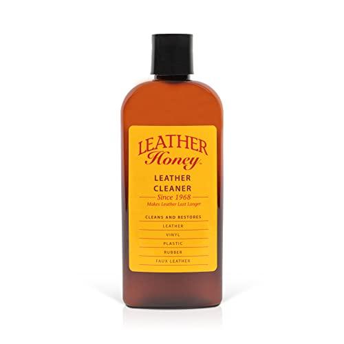 LEATHER Honey Detergente Pelle, Pulitore di qualità Superiore per Abbigliamento, Mobili, Interni Auto, Scarpe e Accessori in Pelle e Vinile, Non Serve Diluire, Pronto all'Uso, Flacone 236 ml