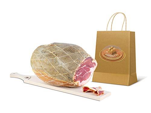 Moretti® | Culatta di Suino | Confezione dai 4 ai 5 kg | Lenta Stagionatura Naturale al 100% Senza Conservanti | No OGM | In Regalo Tagliere In Legno e Coltello Acciaio