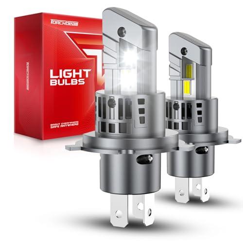 Torchbeam H4 LED 30000LM 100W, 9003/HB2 Fendinebbia LED Lampadine Super Luminose, Bianco 6500K H4 Fendinebbia Alogeni di Ricambio, Canbus Ready Direct Fit, Confezione da 2