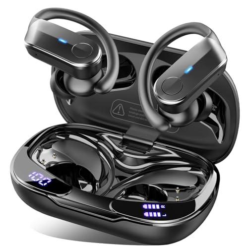 Cuffie Bluetooth 5.4 Sport, Auricolari Bluetooth 70 Ore HiFi Stereo,Cuffie Wireless Impermeabili IPX8,4 ENC Cancellazione Rumore Mic,Con Display a LED, Headphones Per Corsa e Sport Estremi, USB-C