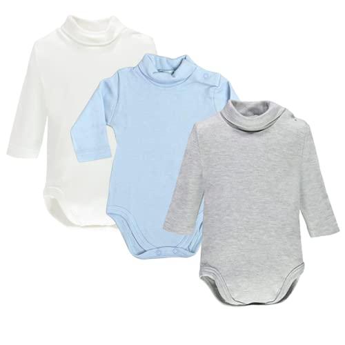 Ellepi Tris Body Lupetto Neonato e Bambino – Caldo Cotone (Bianco Cielo Grigio, 18 Mesi)