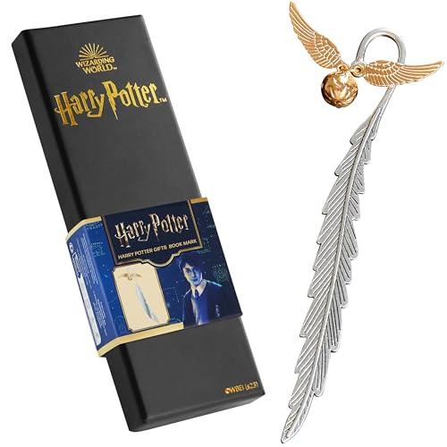 Harry Potter Segnalibro Metallo, Segnalibri Particolari con Ciondolo, Accessori Libro, Regalo per Sorella Amica Mamma Papà (Golden Snitch)