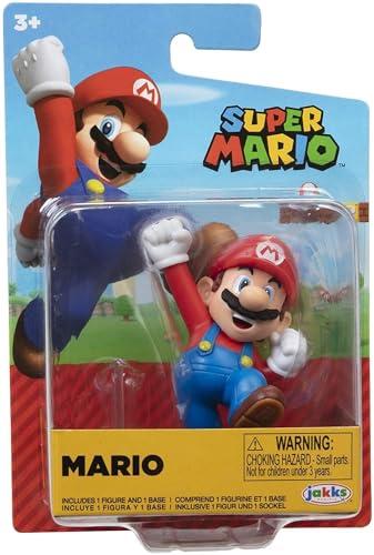 World of Nintendo - Super Mario Bros, statuetta articolata, 6,3 cm, motivo: Mario Qui Salta con base
