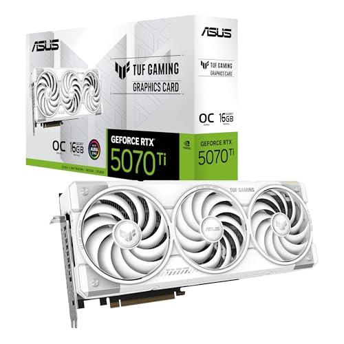 ASUS TUF Gaming NVIDIA GeForce RTX 5070 Ti OC Edition, Scheda Grafica 16 GB GDDR7, 256 Bit, PCIe 5.0, 2 HDMI 2.1, 3 DisplayPort 2.1, Nero, TUF-RTX5070TI-O16G-GAMING