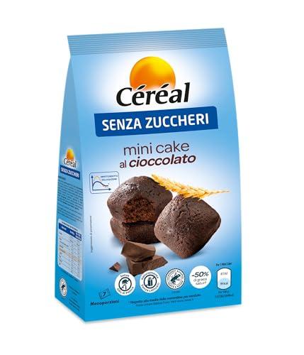 CÉRÉAL MINI CAKE AL CIOCCOLATO, Senza zuccheri, OTTIMI a colazione, Merendine per il tuo benessere, Tortine al cioccolato, 196 gr, 7 monoporzioni