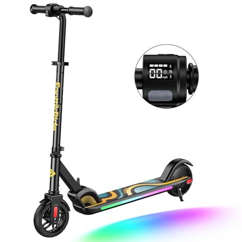 FanttikRide C9 Pro Monopattino Elettrico per Bambini 120-160 cm, Luci Arcobaleno Colorate, 8/13/16 km/h, Autonomia di 8 km, Display LED, Altezza Regolabile, Pieghevole, per Bambini fino a 60 kg, Nero
