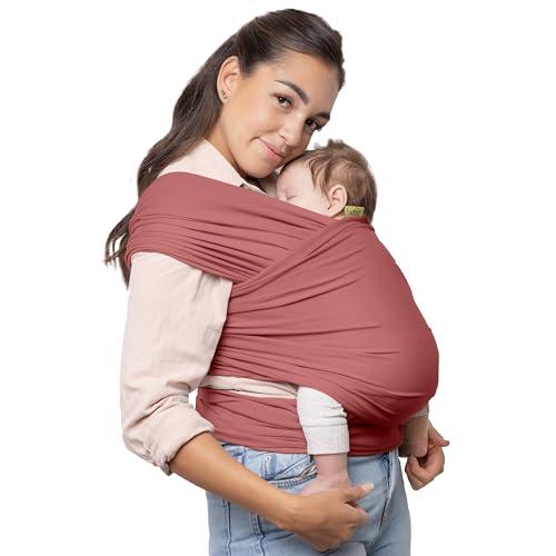 Boba Wrap - Fascia Elastica Porta Bebè Neonato, Portabimbo Facile dalla nascita a 15kg (Dusty Pink)