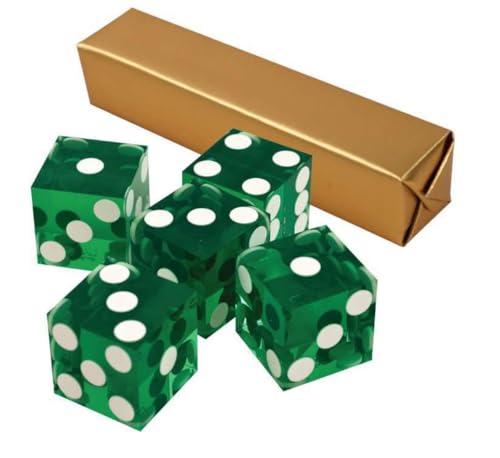 5 x Perfect 19MM Precision Casino Dadi/Craps (verde)