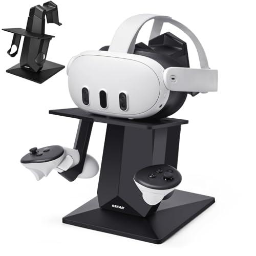 Ozkak Supporto VR Compatibile con Quest 3S/Quest 3/Quest 2/Meta Quest Pro/Oculus Quest Accessori, Cuffie VR e Controller VR Stand (nero)
