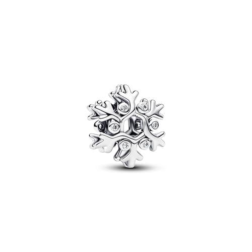 PANDORA Moments 794249C01 - Ciondolo a forma di fiocco di neve in argento sterling con zirconi, compatibile Moments