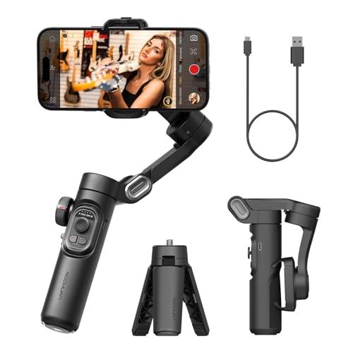 AOCHUAN Stabilizzatore gimbal del telefono 3-Axis Smartphone Gimbal pieghevole per iPhone Gimble con ruota di messa a fuoco TikTok YouTube Vlog Stabilizzatore per iPhone &Android-AOCHUAN Smart XE