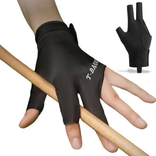 KEWUF 1 pcs Guanti da biliardo sinistro, Guanti da dito da biliardo, guanti da biliardo per tiro, Guanti da biliardo con 3 dita, Comodo guanto sinistro da allenamento in piscina antiscivolo