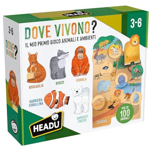 Headu Dove Vivono Gli Animali I Mio Primo Gioco Animali E Ambienti It57427 Gioco Educativo Ecosostenibile Per Bambini 3-6 Anni Made In Italy , italian