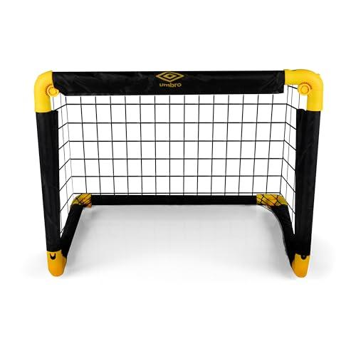 Umbro Porta da calcio -50 x 44 x 44 cm Pieghevole per bambini e adulti - Nero/Giallo