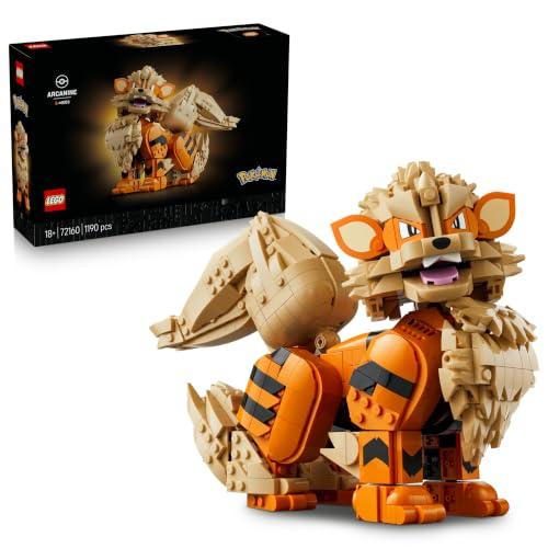 LEGO Pokémon Arcanine - Action Figure da Costruire per Adulti - Kit di Modellismo con Coda, Zampe e Testa Snodabili - Decorazione Stanza da Gaming Fai da Te - Idea Regalo per Gamer da Collezione 72160