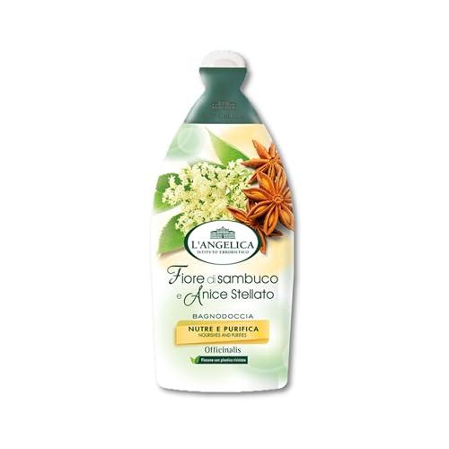 L'Angelica Officinalis, Bagnodoccia Fiori di Sambuco e Anice Stellato, Nutre e Purifica, Pelle Vellutata e Tonica, Senza Parabeni, Siliconi e OGM, 500ml