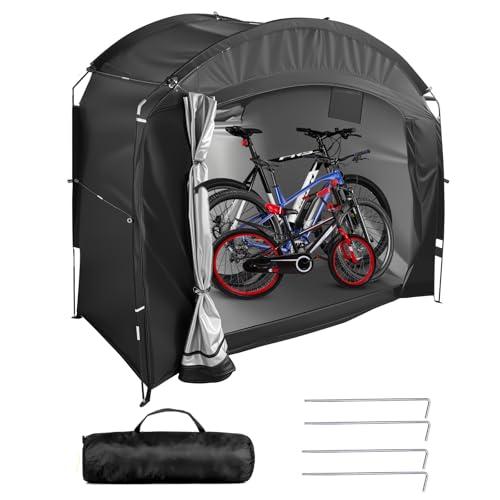 DOKKOME Tenda da bicicletta, impermeabile, portatile, da campeggio, per biciclette, garage, per esterni, per biciclette, moto, attrezzi da giardino, colore nero