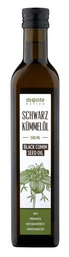 Olio di Semi di Cumino Nero Monte Nativo (500ml) – Olio di Nigella Sativa Non Filtrato – Spremuto a Freddo – Gusto Delicato – Puro e Naturale