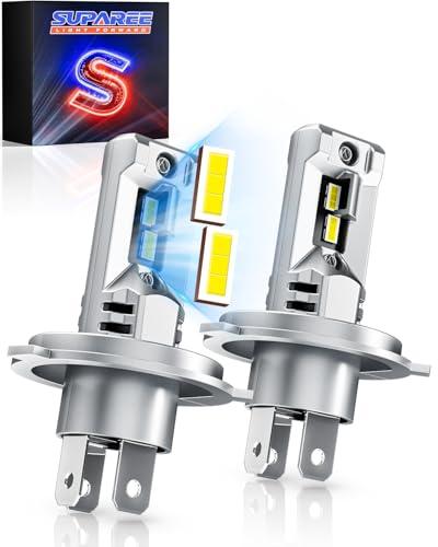 SUPAREE Lampade a LED H4 per Auto Luce bianca Lampadina LED H4 Auto canbus Lampadine alta Luminosità con plug and play IP68 6500K(2 Lampadine)