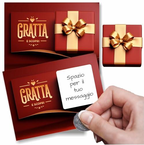 48 Biglietti Gratta e Vinci Personalizzati per Feste, Compleanni, Natale, Matrimoni. Idea originale per Regali a Dipendenti, Parenti e Amici. Offerte Sconti Omaggi a Clienti con Sorpresa Made in Italy