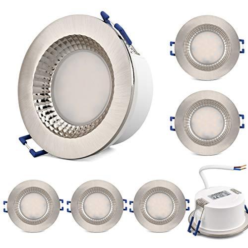 KYOTECH Faretti led da incasso per cartongesso luce bianca naturale 4500K IP65 6W Ultrapiatti Plafoniera Led 500LM Luci Led ad Incasso Impermeabile IP65,Per Ambienti Umidi Come Bagno Garage Set da 6