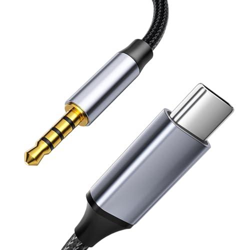 Cavo Aux USB Type-C a 3.5mm Jack Audio 1m per Auto, Altoparlanti e Cuffie - Compatibile con Samsung Galaxy S23, S20