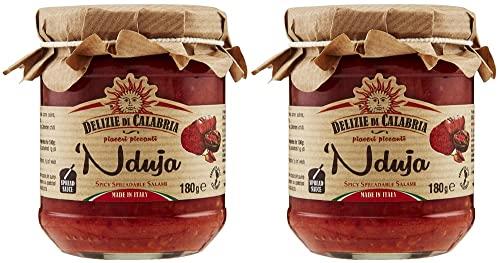 Nduja Calabrese (2 x 180g) - Tipico Salame Spalmabile Piccante Calabrese | Made in Italy - By Delizie di Calabria