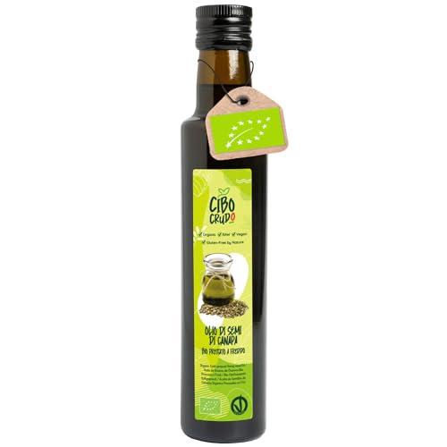 Olio di Canapa Alimentare e Biologico - 250ml. Olio di Semi di Canapa Alimentare Spremuto a Freddo. Olio di Canapa Sativa. Olio di Canapa Per Viso Capelli o Condire.