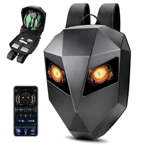 MCLWSQ zaino moto LED, zaino moto uomo- zaino casco di grande capacità - Connessione Bluetooth, testo/immagine/GIF animata