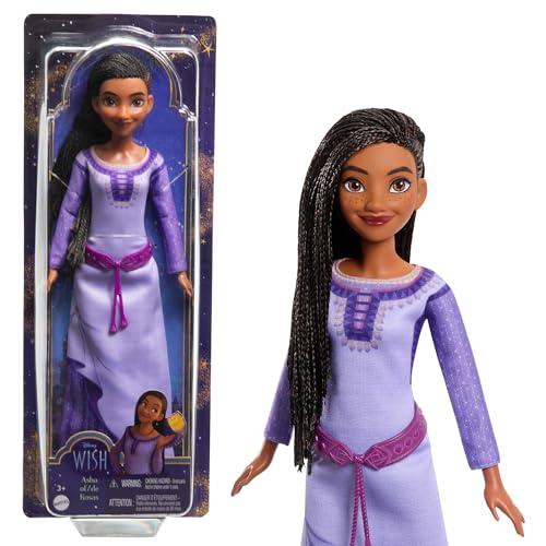 Mattel Disney Wish - Asha di Rosas, bambola snodata con capelli intrecciati, abito, scarpe e accessori rimovibili, look ispirato al film, giocattolo per bambini, 3+ anni, HPX23