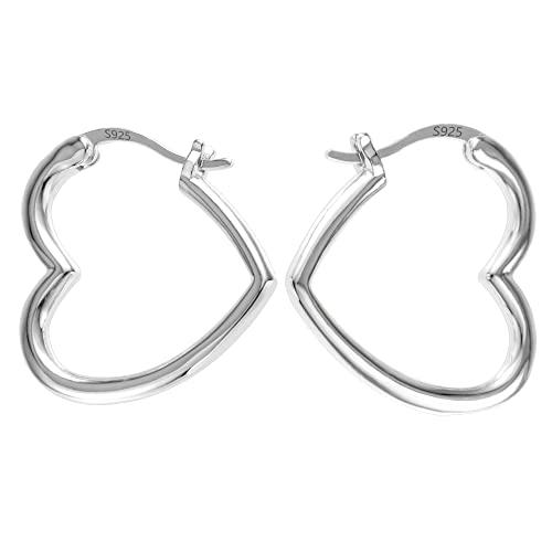 ALEXCRAFT Orecchini in Argento 925 Cerchio a Cuore Amore, da Donna